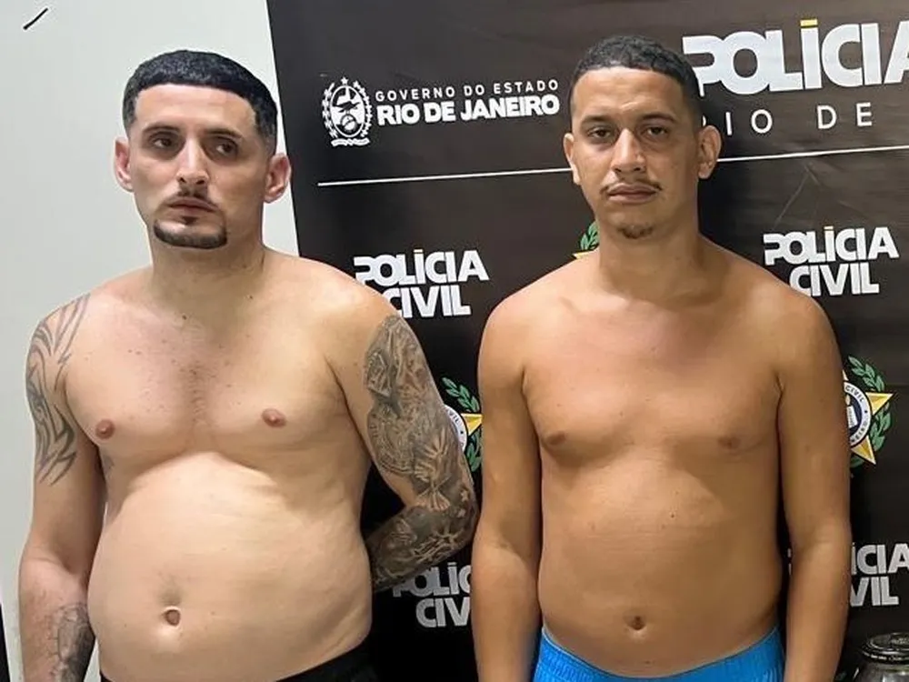 Traficante Rato e Wesley na foto, após serem presos