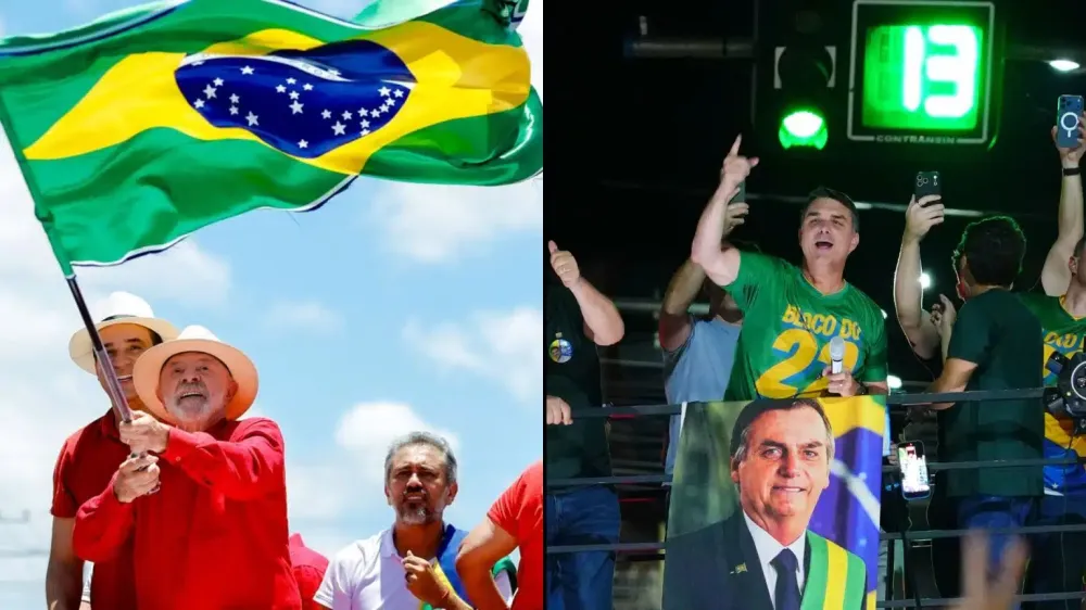 Lula e Flávio Bolsonaro em campanha (Ricardo Stuckert e Vitor Salles / Divulgação das campanhas)