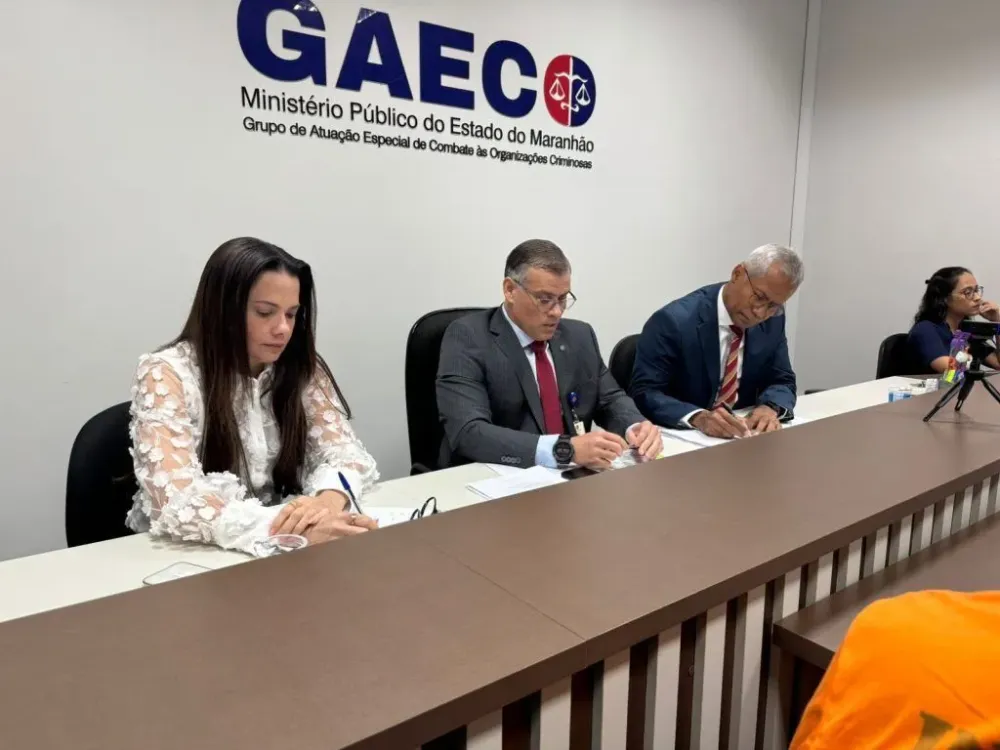 Promotores de justiça integrantes do Gaeco durante oitivas • Divulgação/MPMA
