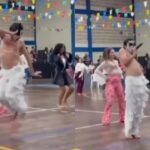 Prefeita desce de camarote e cai no pagode com gari